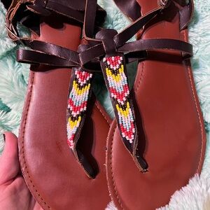 Mossimo Supply Co. Dark Brown Strappy Sandals